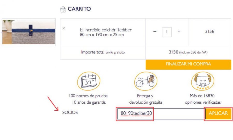 codigo descuento tediber